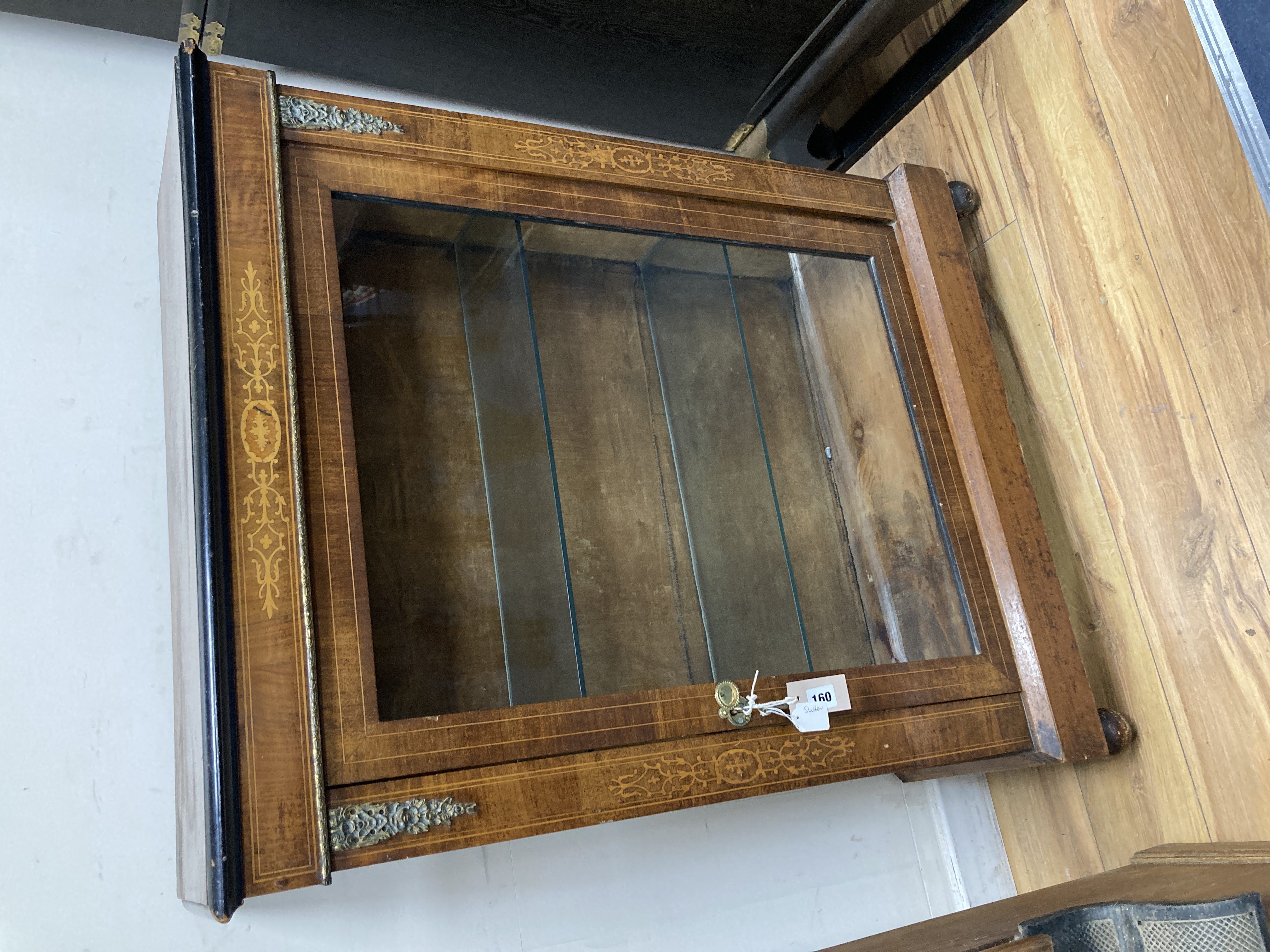 A Victorian walnut pier cabinet, width 80cm, depth 28cm, height 105cm